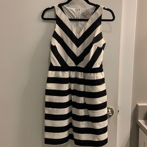 Loft black and white striped dress. Size 2 Petite